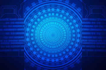 2d illustration Abstract futuristic electronic circuit technology background
