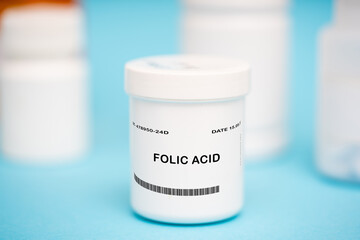 Folic Acid medication In plastic vial
