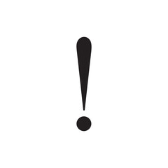 Attention icon, exclamation mark icon flat design illustration