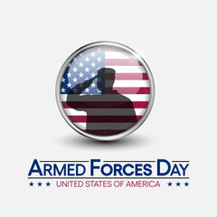 Armed forces day is observed in United States of America during May, it is a chance to show your support for the men and women who make up the Armed Forces community. Vector illustration.