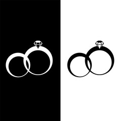 black and white diamond ring icon