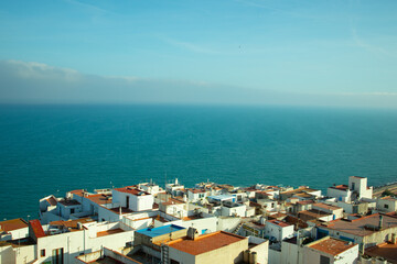 Fototapeta na wymiar View from Castillo de Peñíscola on Mediterian sea