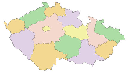 Czech Republic - Highly detailed editable political map.