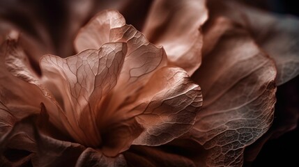 A detailed depiction of a rose petals delicate texture. AI generated