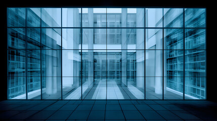 Fototapeta na wymiar Digital technology symmetrical glass abstract geometric minimalist horizontal version poster web page PPT background
