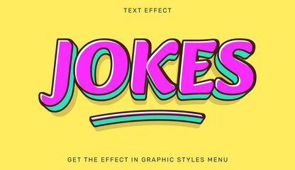 Obraz premium Jokes text effect template in 3d style