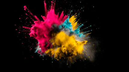 dust explosion in the cmyk colors, gerenative AI