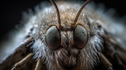 A macro view of a moths fuzzy wings. AI generated