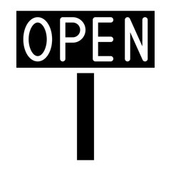 open sign glyph 