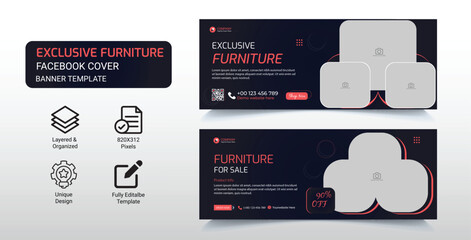 Big sale furniture social media cover template,Facebook cover photo,