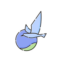 World Environment Day Icon Globe plant and bird symbol