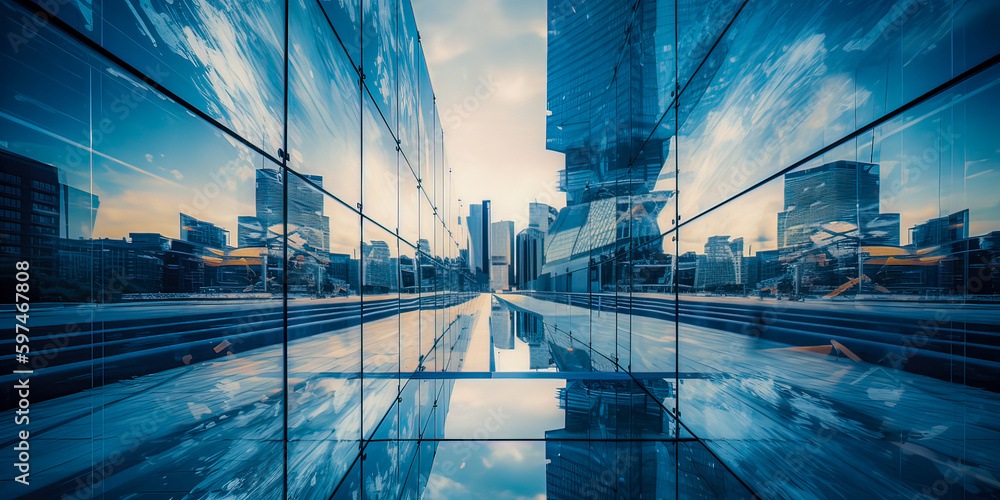 Wall mural fast paced and ever changing landscape of a dynamic business environment. abstract business backgrou
