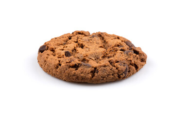 Chocolate chip cookie isolated on white