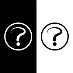 black and white question mark