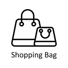 Shopping Bag Vector   outline Icons. Simple stock illustration stock
