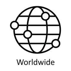 Worldwide  Vector   outline Icons. Simple stock illustration stock