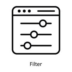 Filter  Vector   outline Icons. Simple stock illustration stock