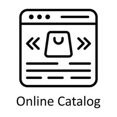 Online Catalog  Vector   outline Icons. Simple stock illustration stock