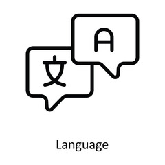 Language  Vector   outline Icons. Simple stock illustration stock