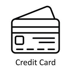 Credit Card Vector   outline Icons. Simple stock illustration stock