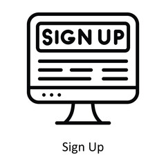 Sign Up  Vector   outline Icons. Simple stock illustration stock