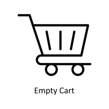 Empty Cart  Vector   outline Icons. Simple stock illustration stock