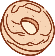 Donut hand drawn vector illustration engraved style, sketch isolated on white.