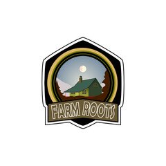 Organic Fresh Product. Vector logo.Farm Fresh badge illustration. Organic product sticker. Farmers Market emblem