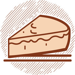 Cheesecake hand drawn vector illustration engraved style, sketch isolated on white.