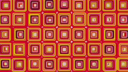 3d background abstract, Squares pink, red and yellow