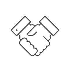 Business handshake line outline icon