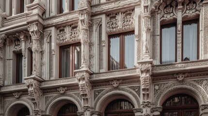 Obraz premium Complex architectural details of a building. AI generated