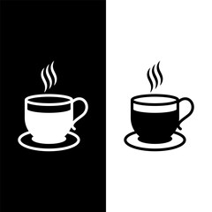 black and white coffee cup icon