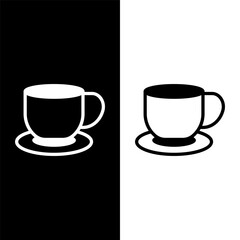 black and white coffee cup icon