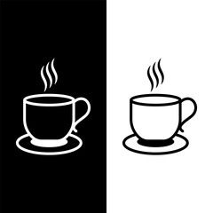 black and white coffee cup icon