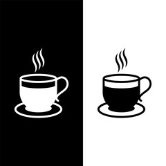 black and white coffee cup icon
