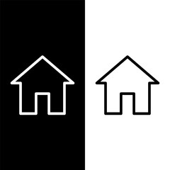 black and white house icon