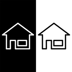 black and white house icon