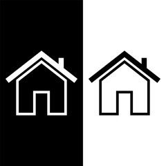 black and white house icon