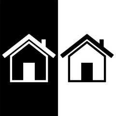 black and white house icon