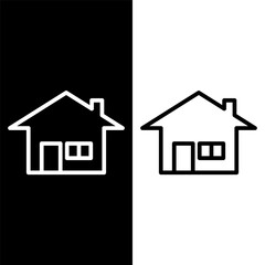 black and white house icon