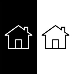 black and white house icon
