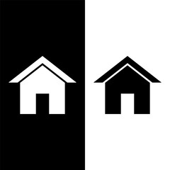 black and white house icon