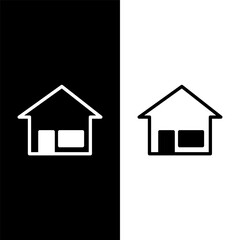 black and white house icon
