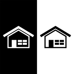 black and white house icon