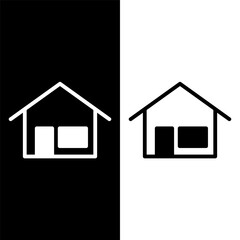 black and white house icon