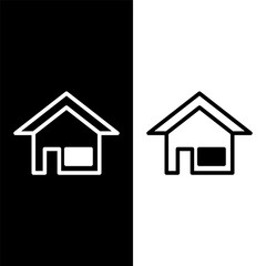 black and white house icon