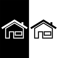 black and white house icon