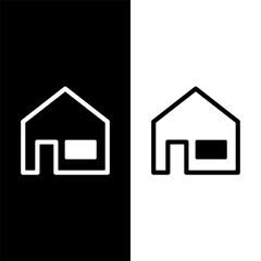 black and white house icon