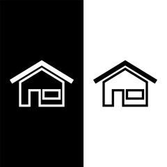 black and white house icon